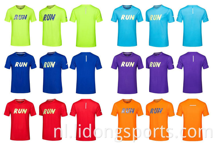 LIDONG NIEUW Design Sport Wear Mens Gym Kleding Groothandel Snel droge mannen Sport T-shirt